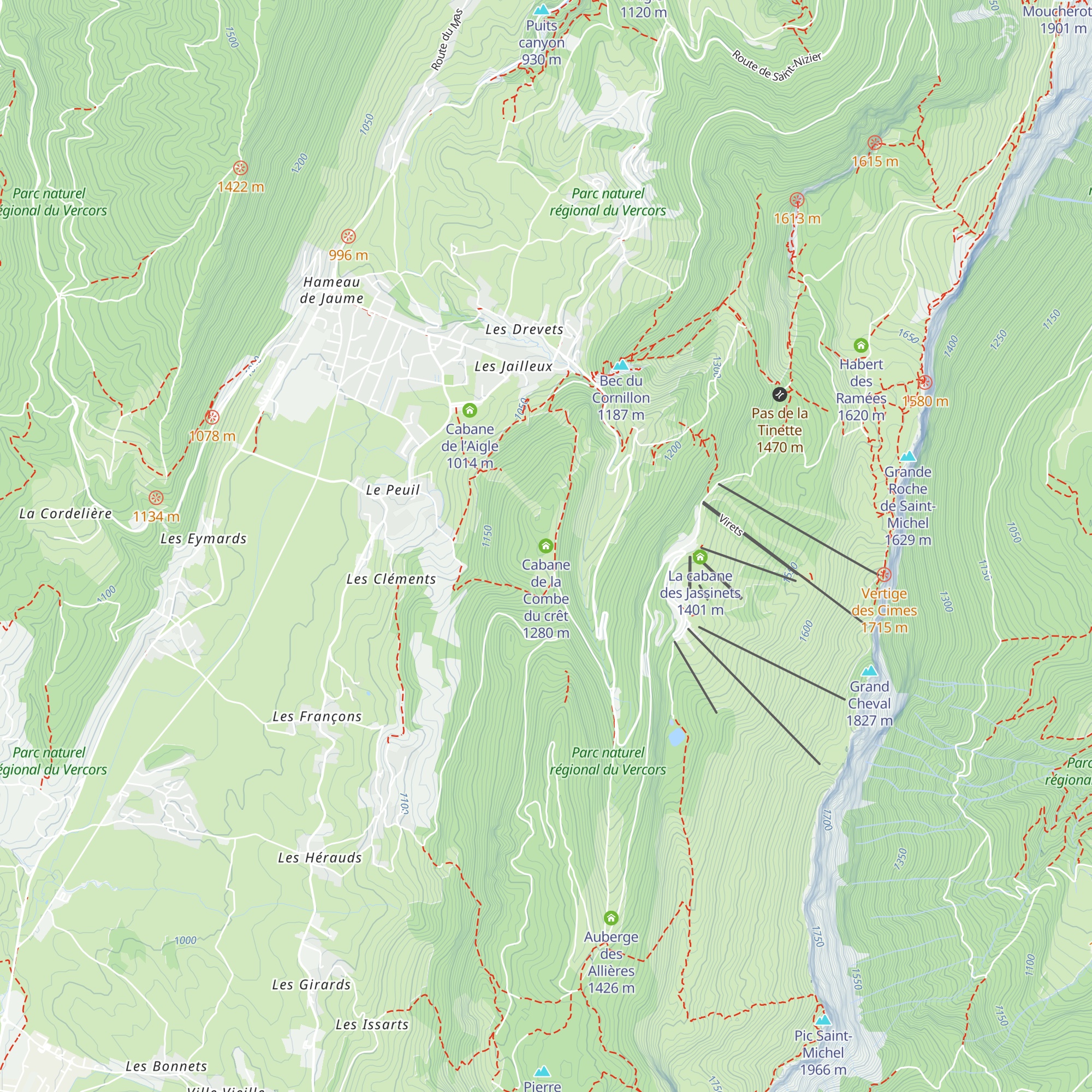 Cabane de la Combe du crêt map