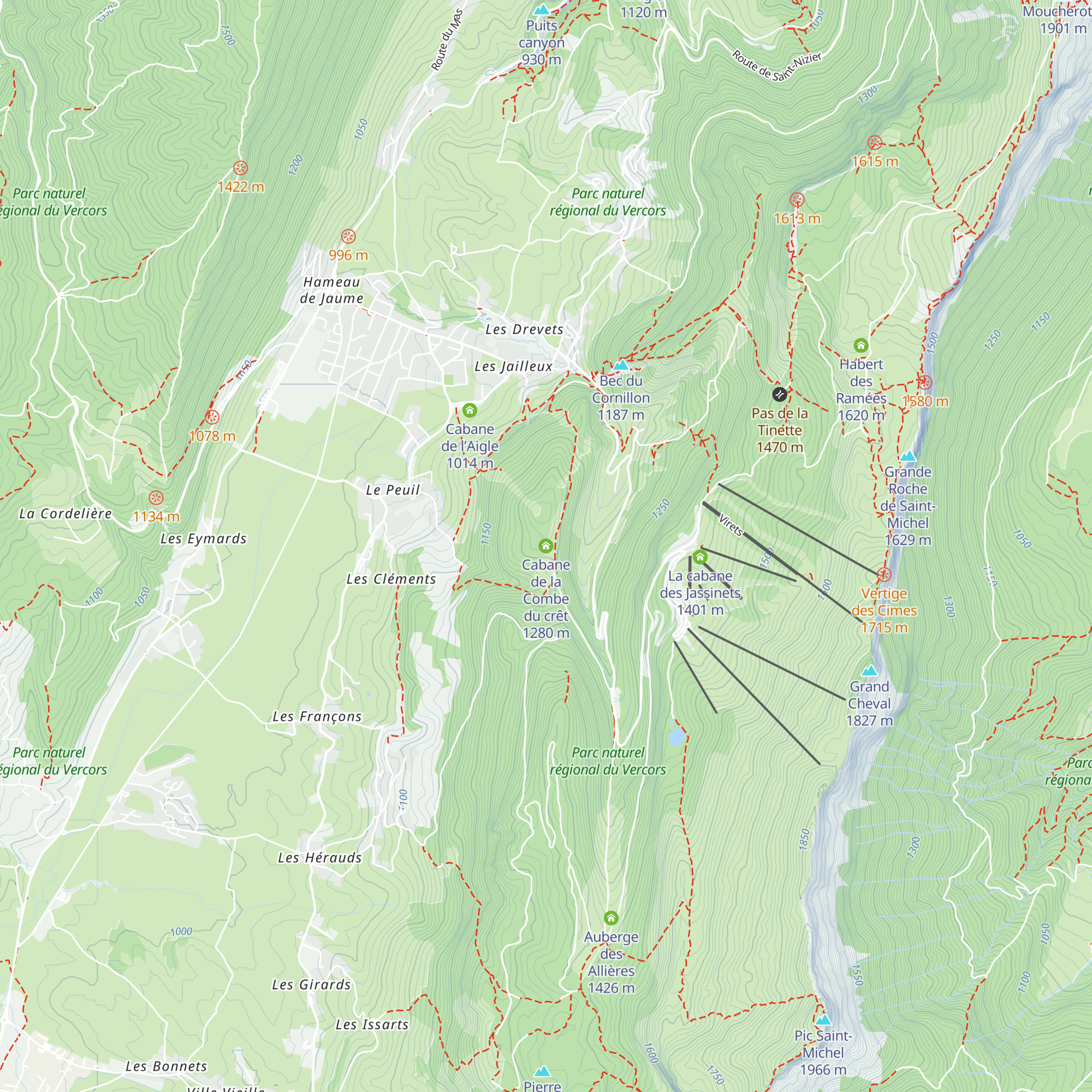 Cabane de la Combe du crêt map