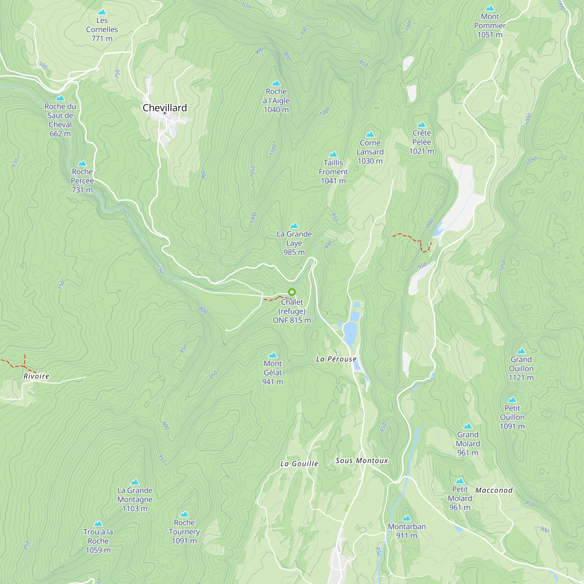 Chalet (refuge) ONF map