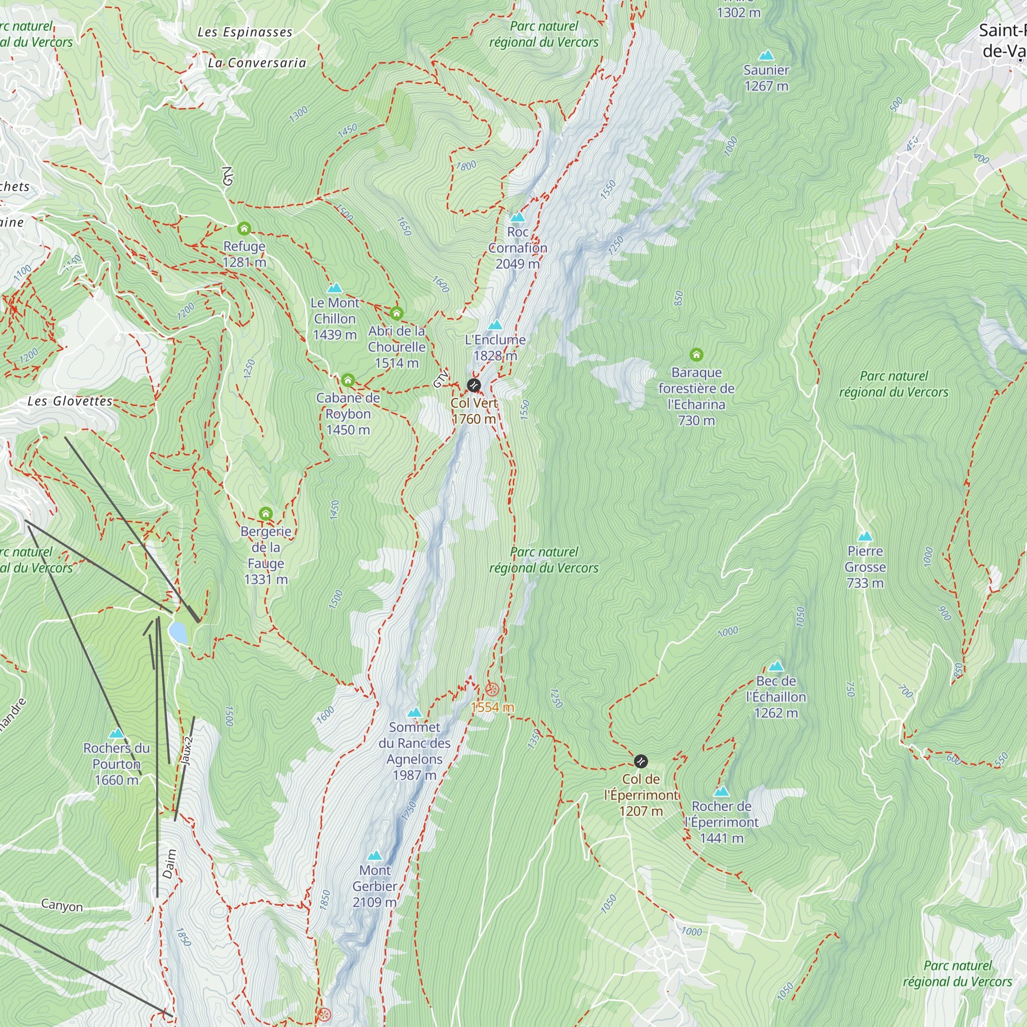 Baraque du Col vert map