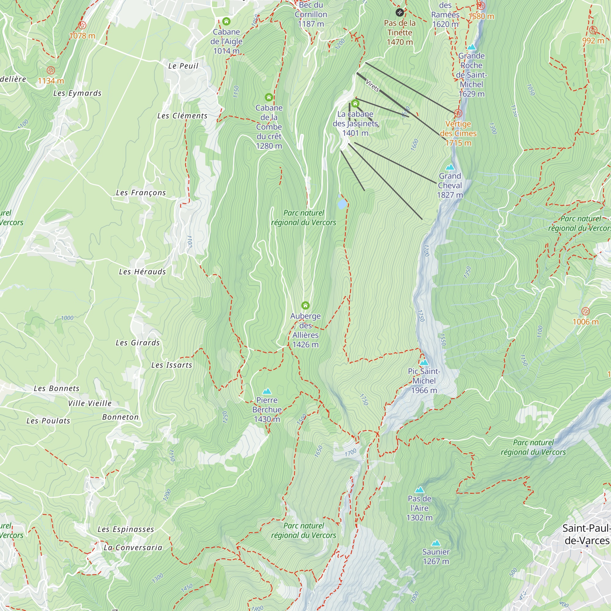 Auberge des Allières map