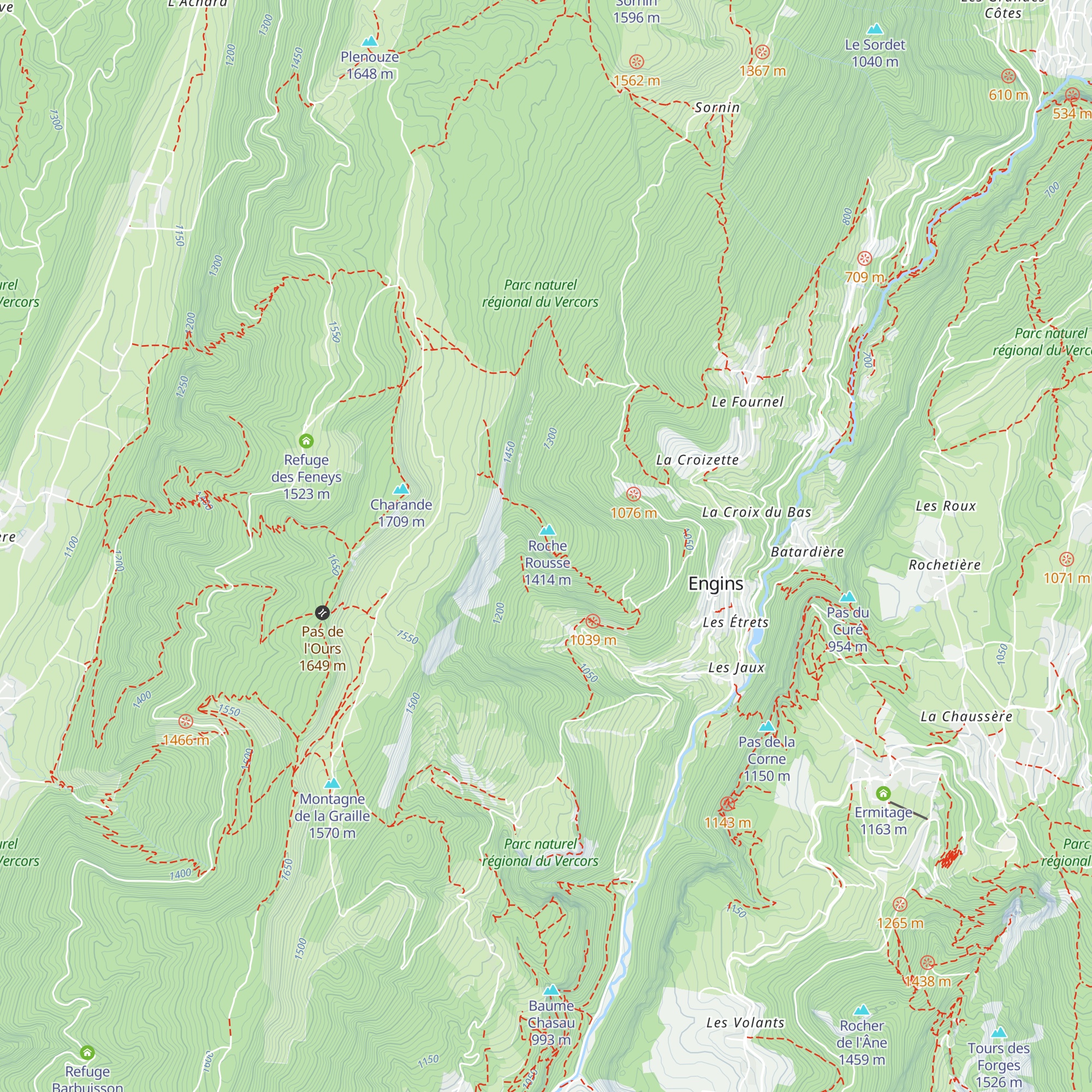 Cabane de Roche Rousse map