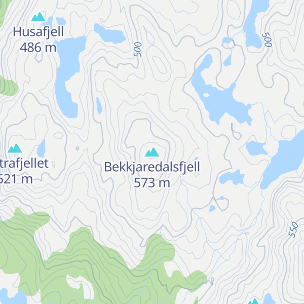 Map of Bekkjaredalsfjell