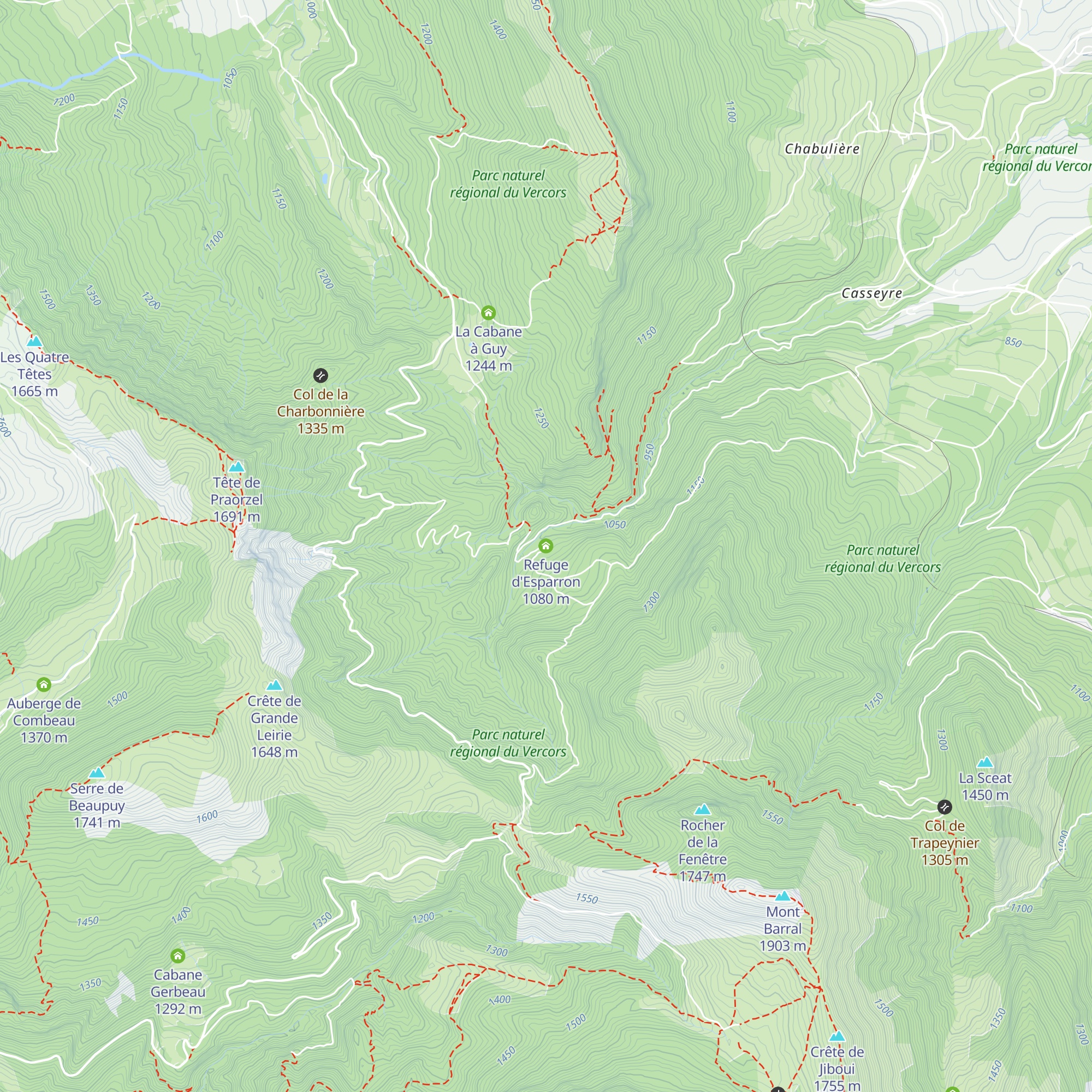 Refuge d'Esparron map