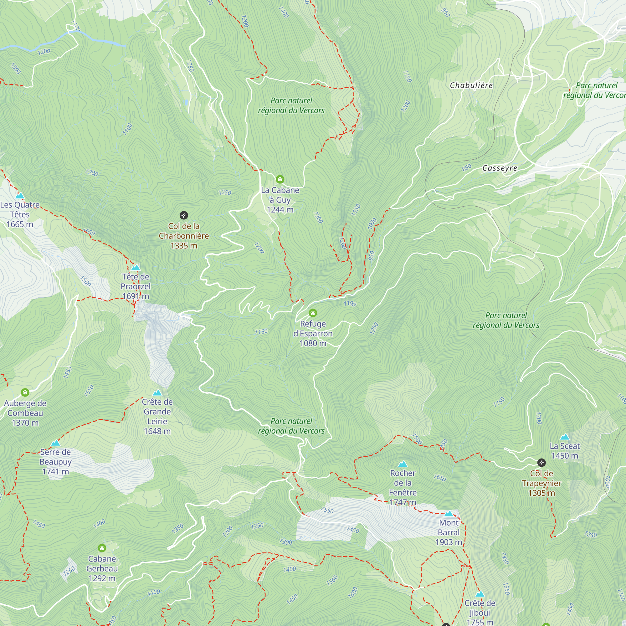 Refuge d'Esparron map