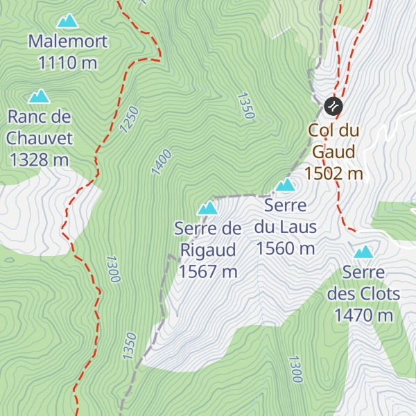 Map of Serre de Rigaud