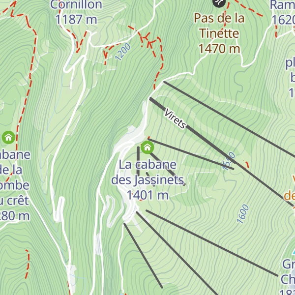 Map of La cabane des Jassinets