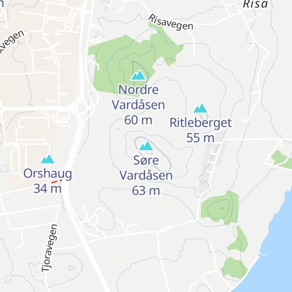 Map of Søre Vardåsen