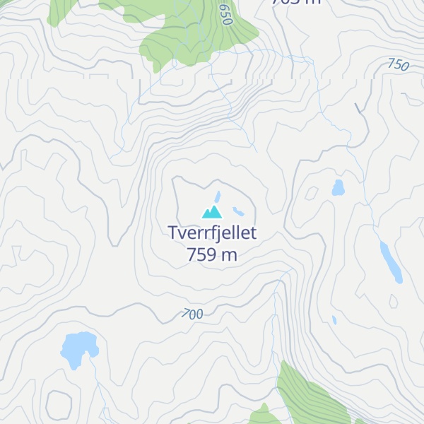 Map of Tverrfjellet