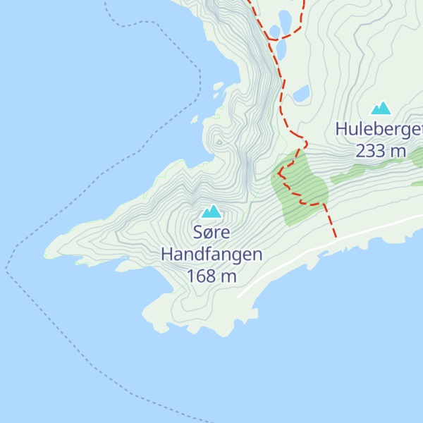 Map of Søre Handfangen