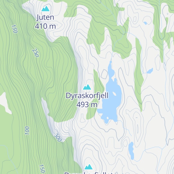 Map of Dyraskorfjell