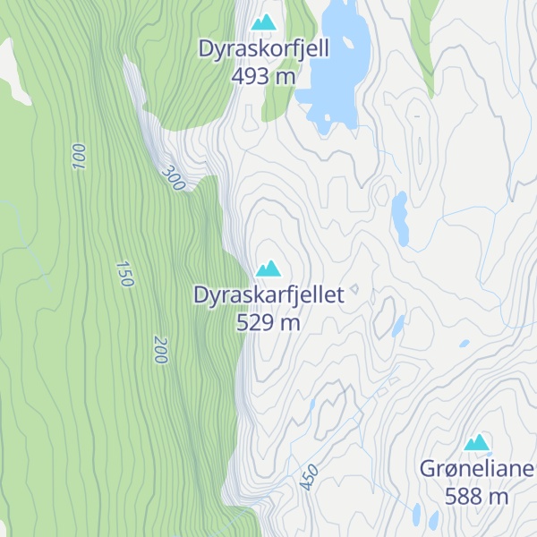 Map of Dyraskarfjellet