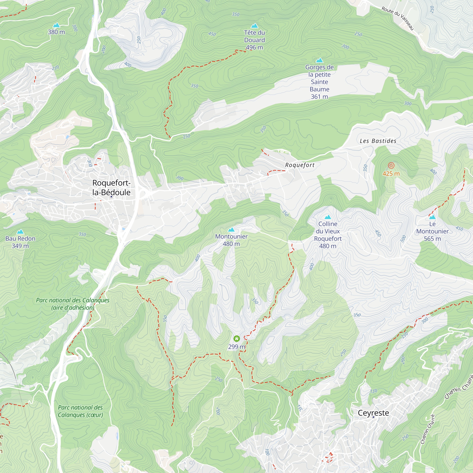 Refuge de Roquefort-la-Bédoule map