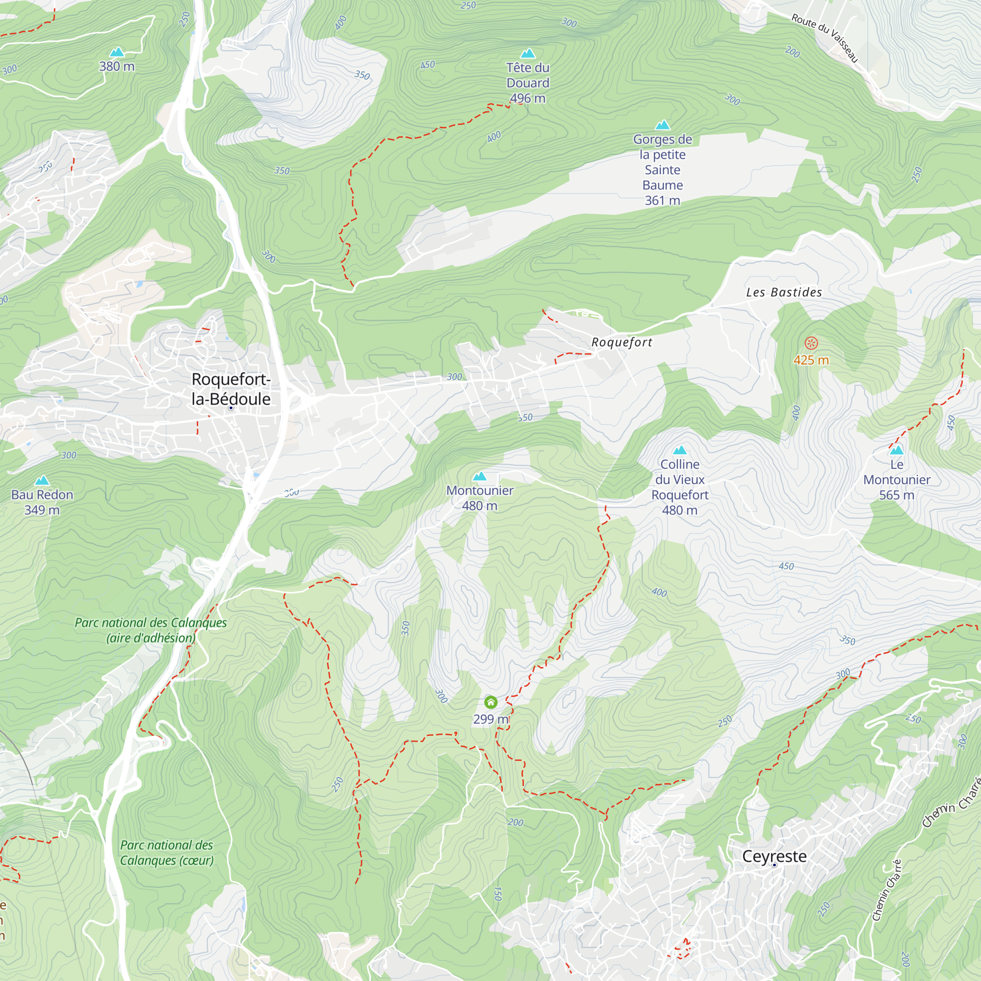 Refuge de Roquefort-la-Bédoule map
