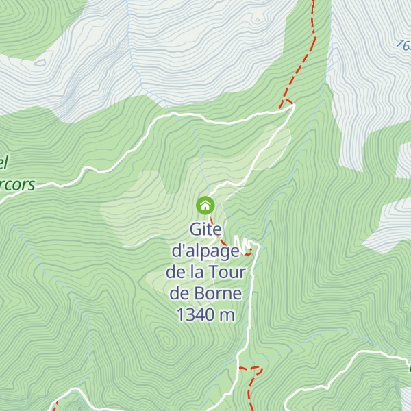 Map of Gite d'alpage de la Tour de Borne