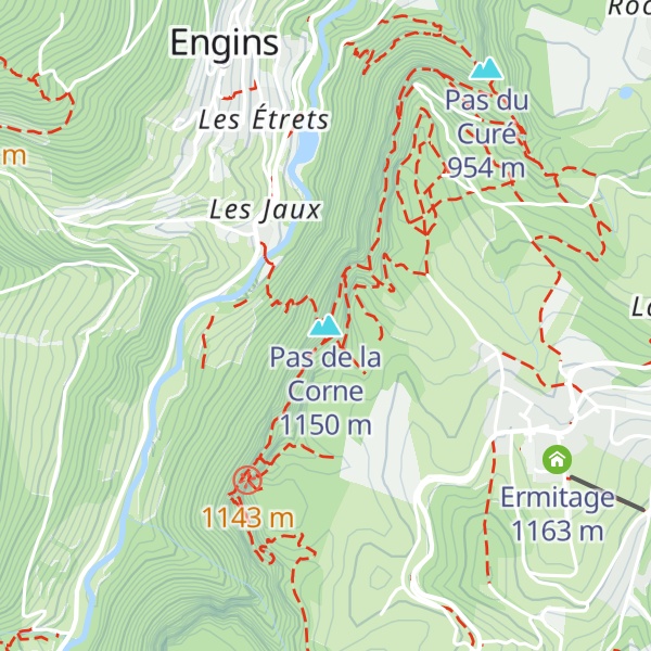 Map of Pas de la Corne