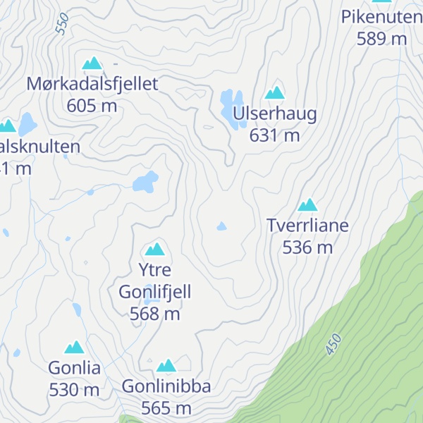 Map of Indre Gonlifjell