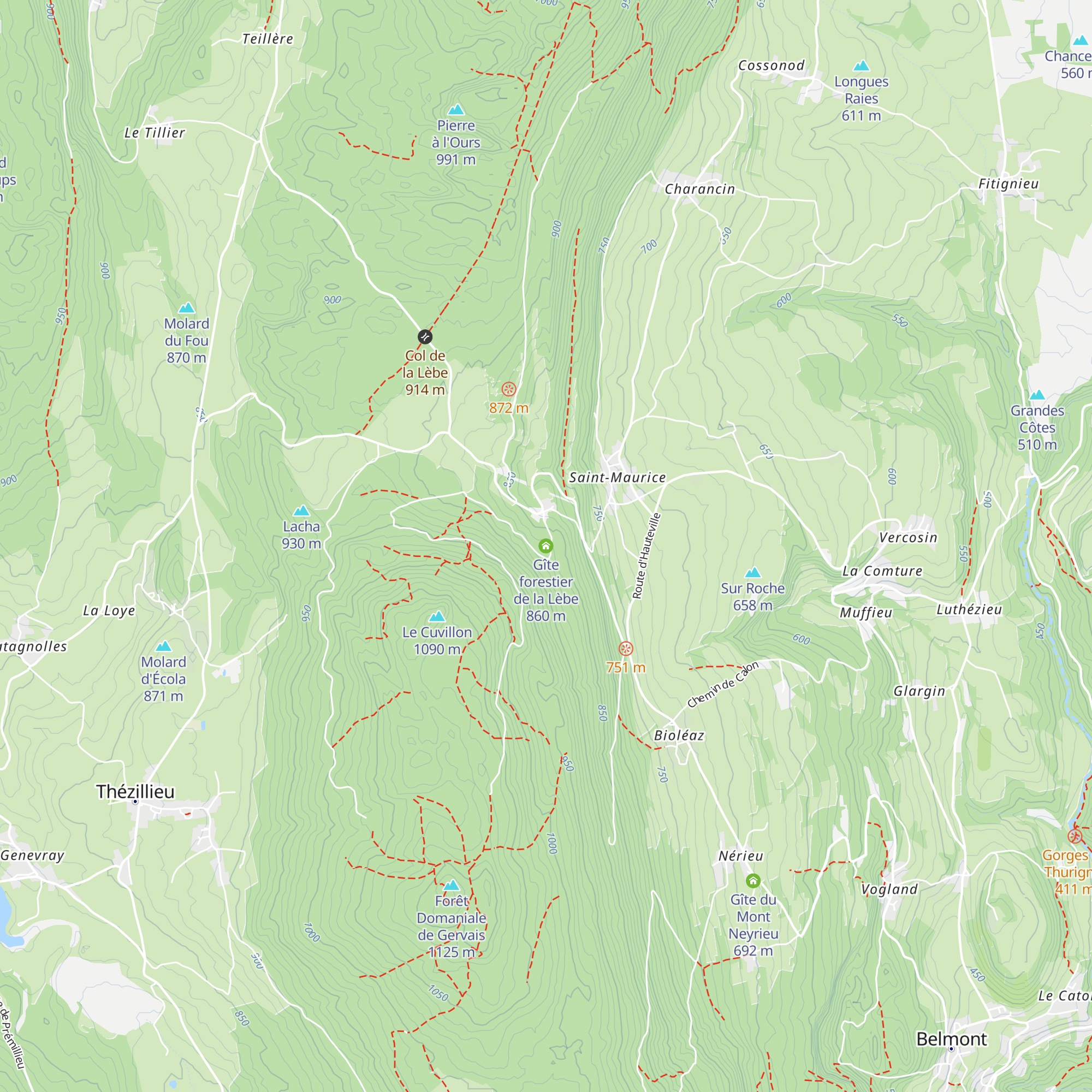Gîte forestier de la Lèbe map