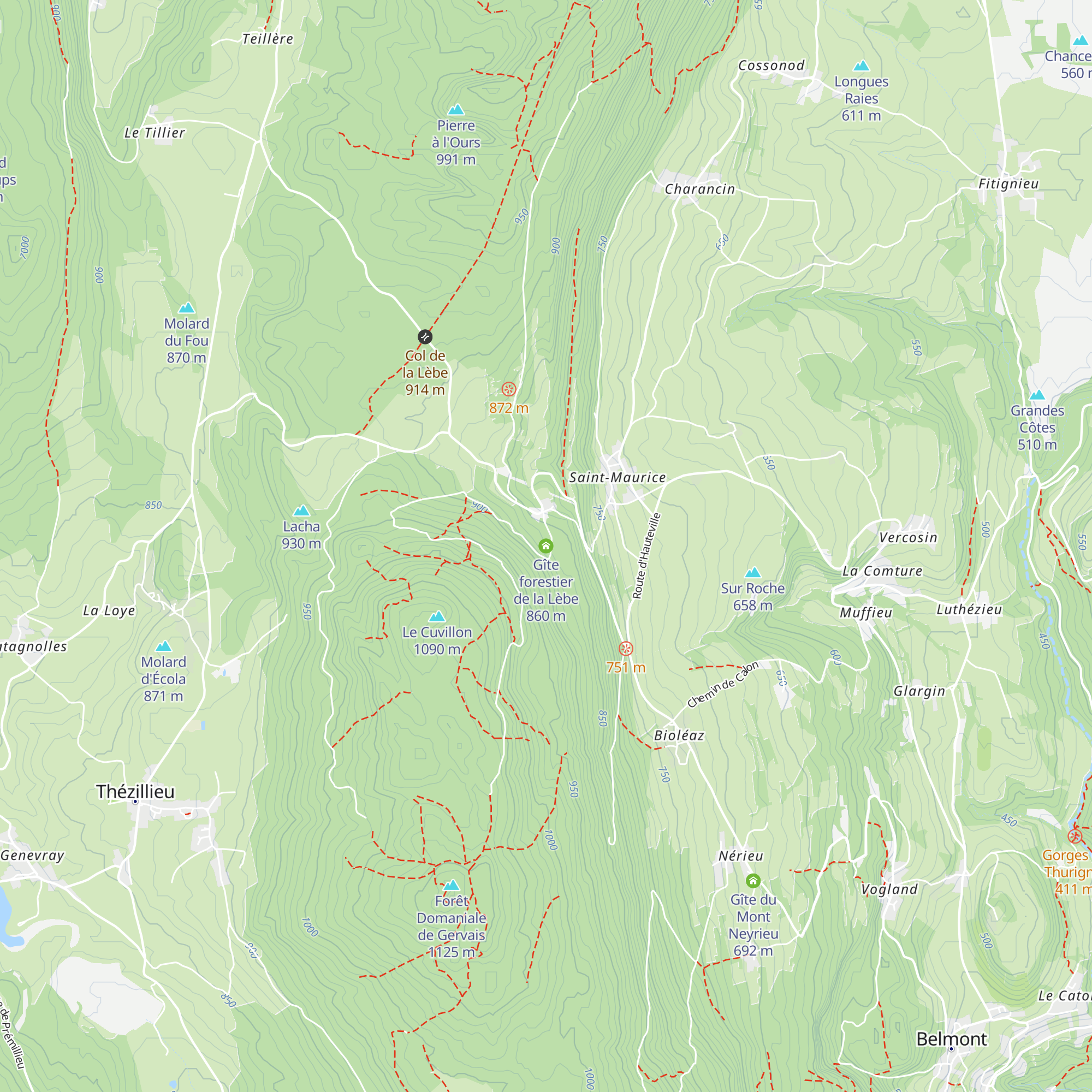 Gîte forestier de la Lèbe map
