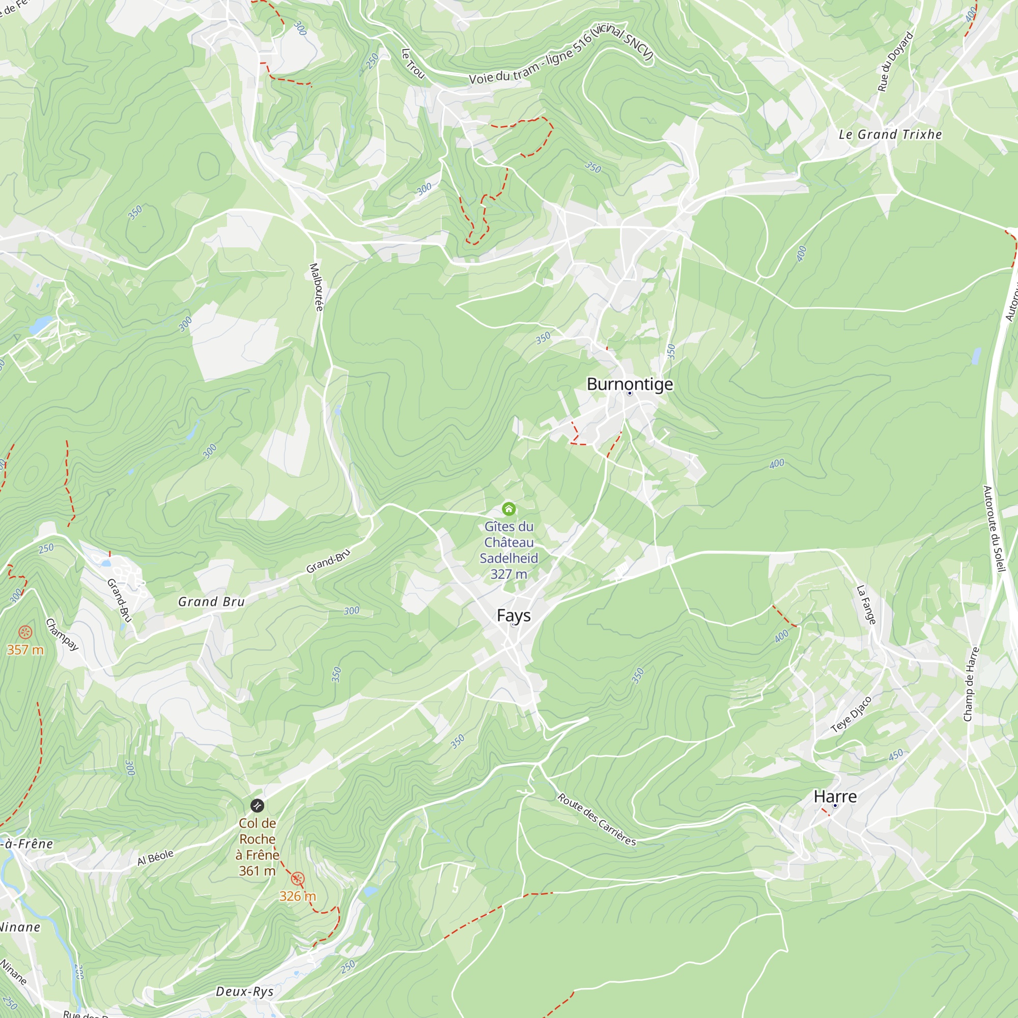 Gîtes du Château Sadelheid map