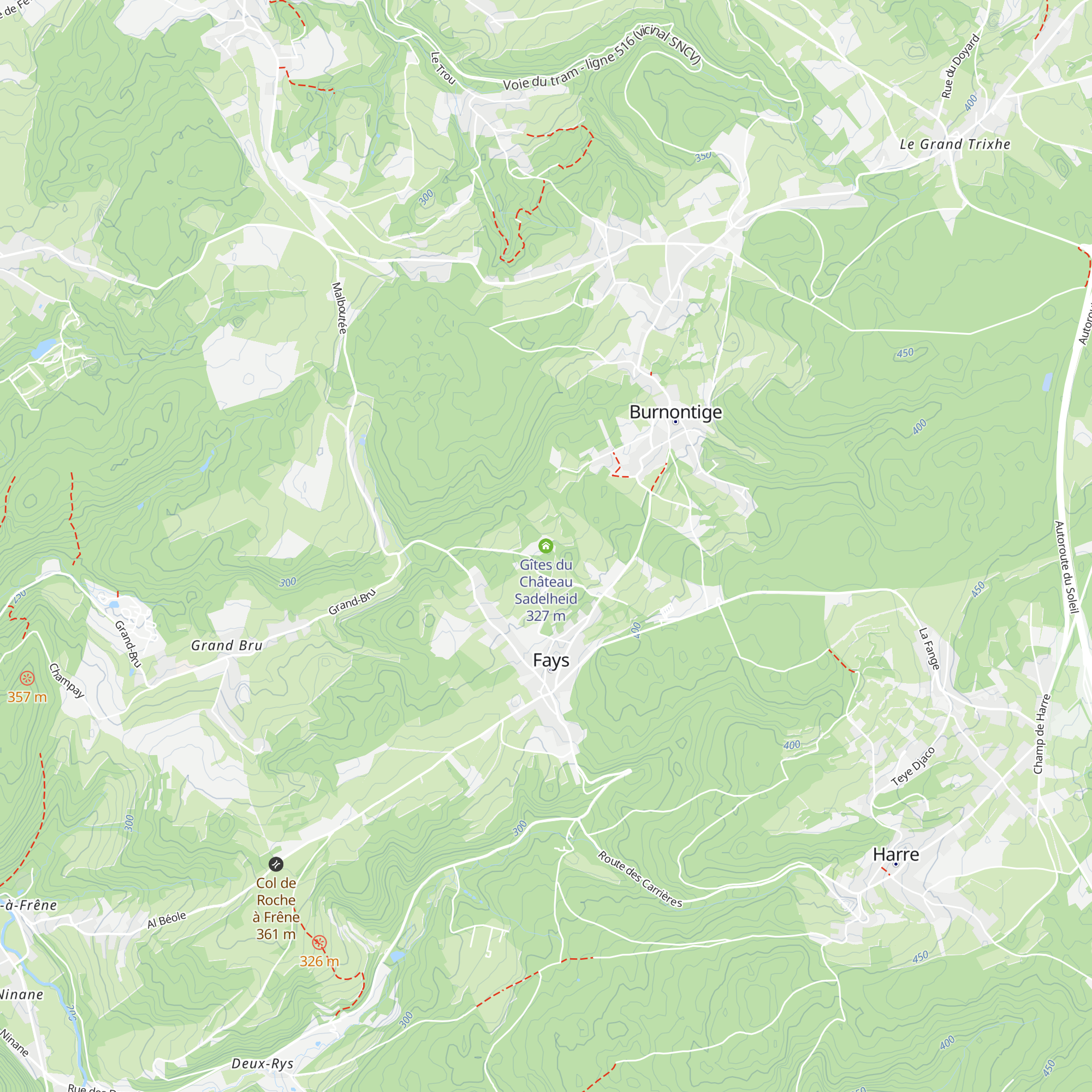 Gîtes du Château Sadelheid map