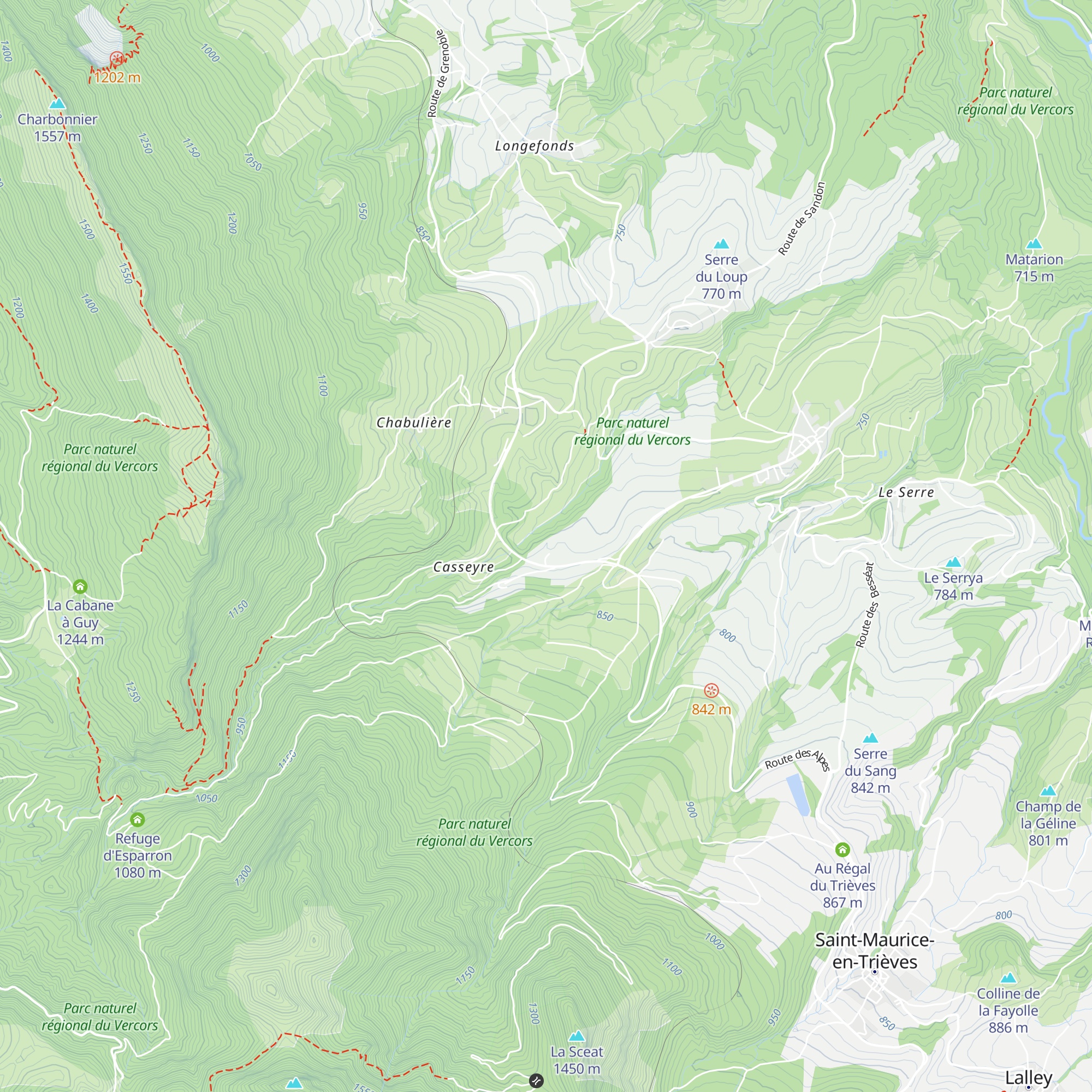 Le Trièves map