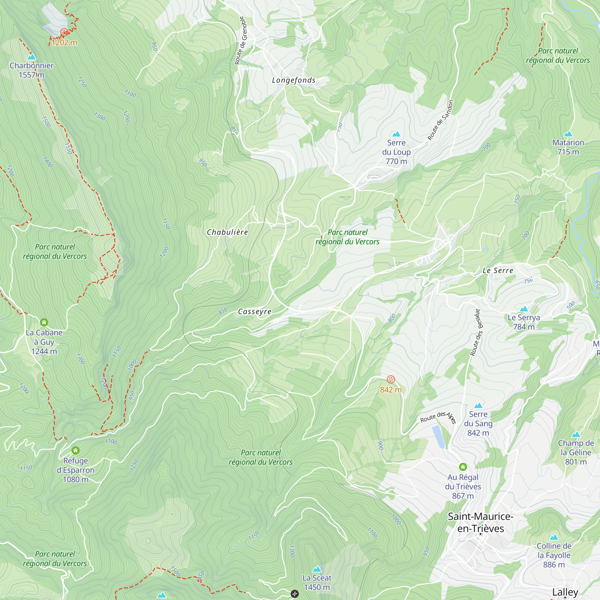 Le Trièves map