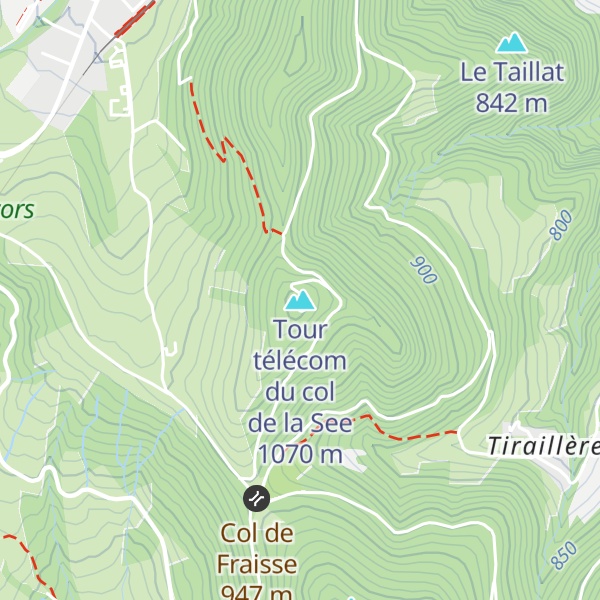 Map of Tour télécom du col de la See