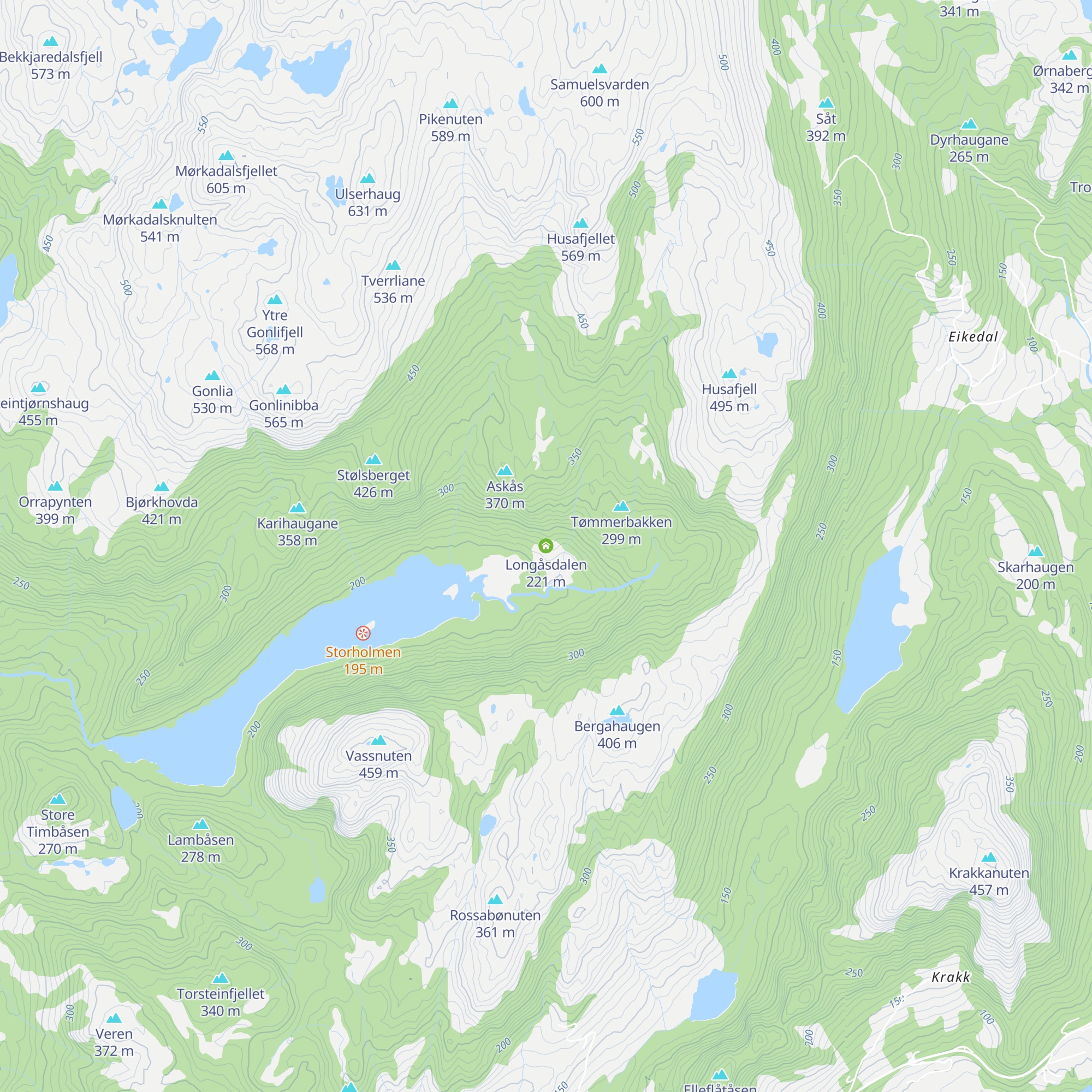 Longåsdalen map