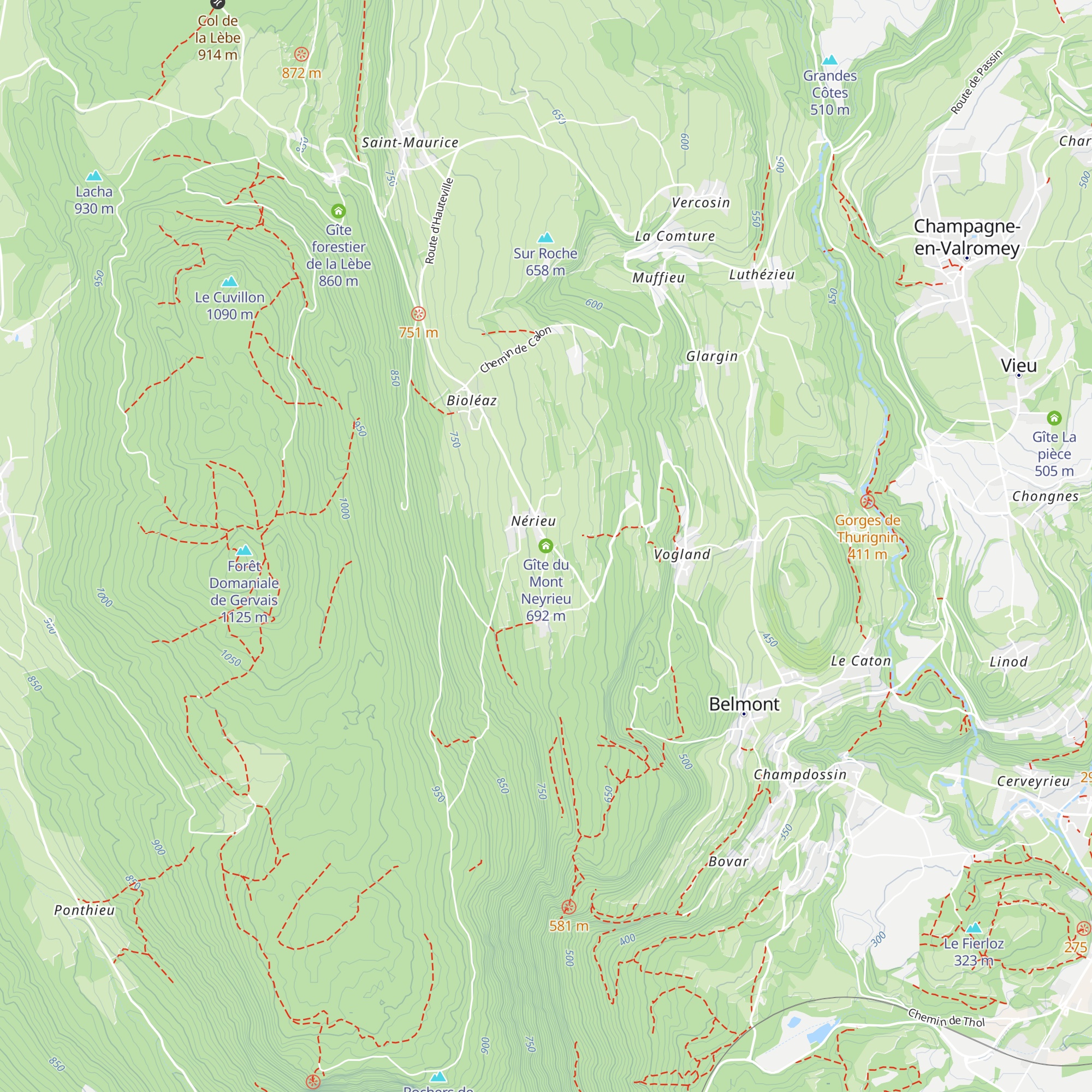 Gîte du Mont Neyrieu map