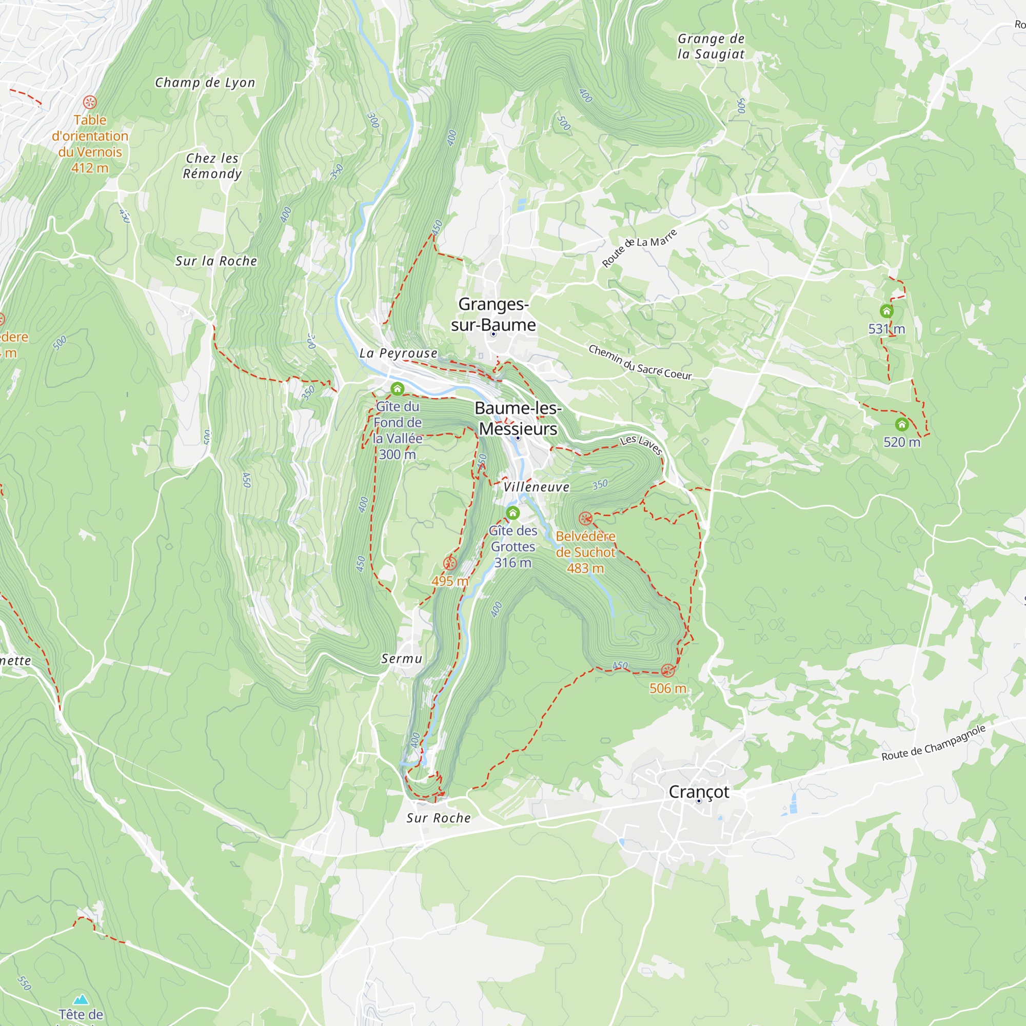 Gîte des Grottes map