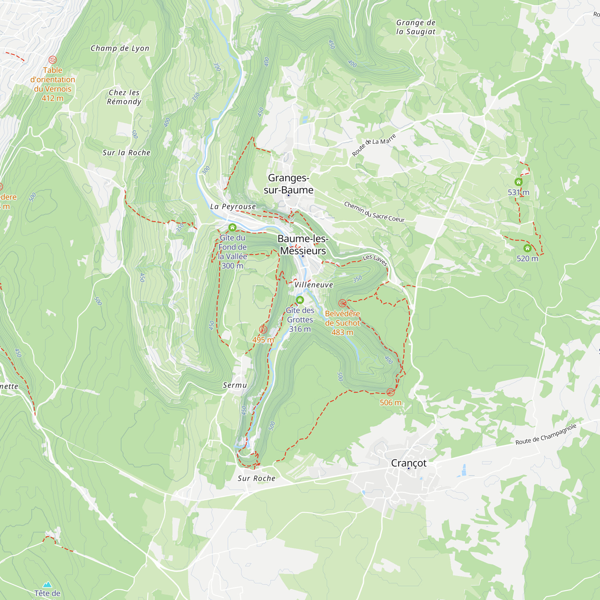Gîte des Grottes map
