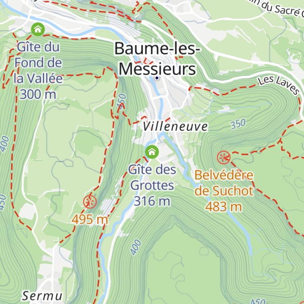 Map of Gîte des Grottes