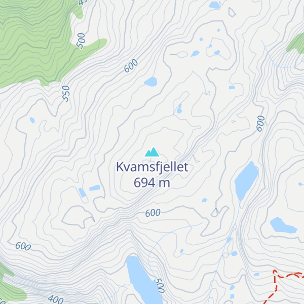 Map of Kvamsfjellet