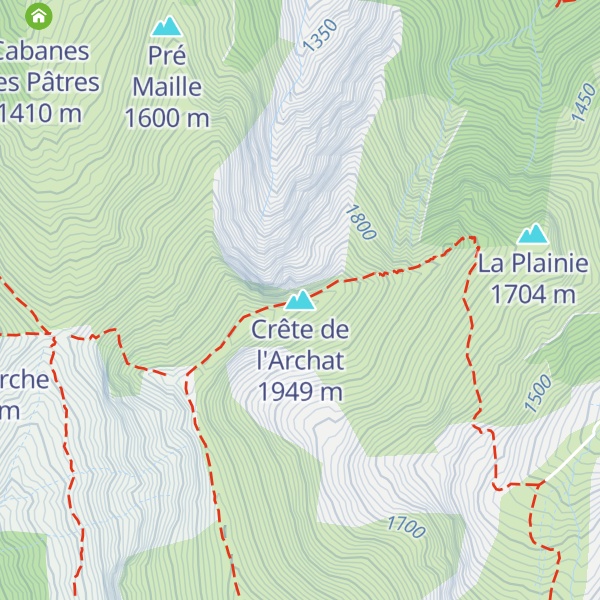 Map of Crête de l'Archat