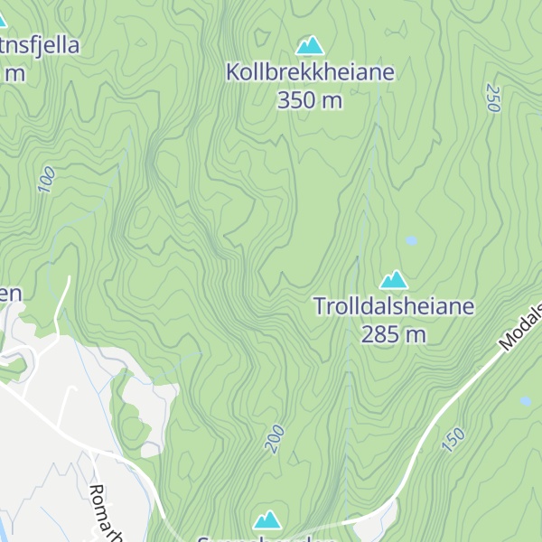 Map of Koddbrekkheiane