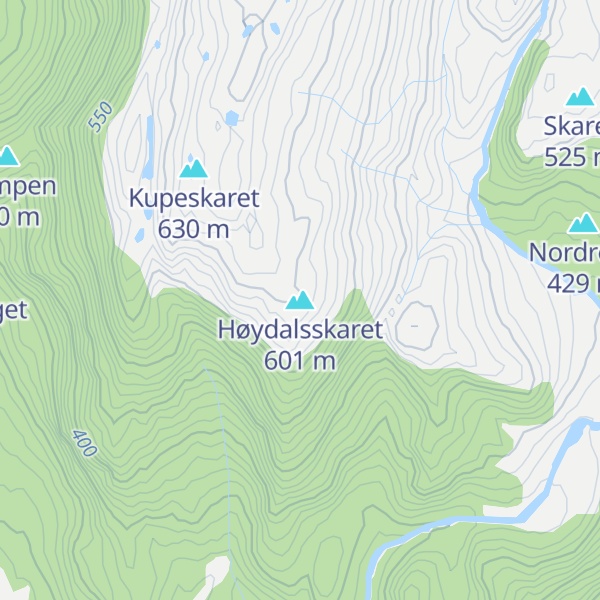 Map of Høydalsskaret