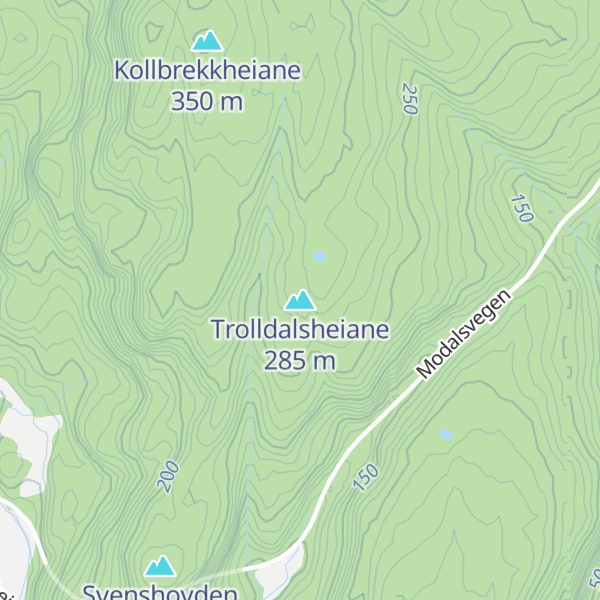 Map of Trolldalsheiane