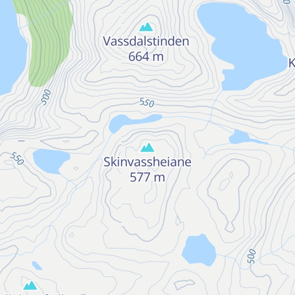 Map of Skinvassheiane