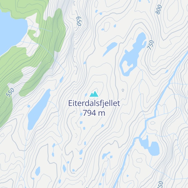 Map of Eiterdalsfjellet