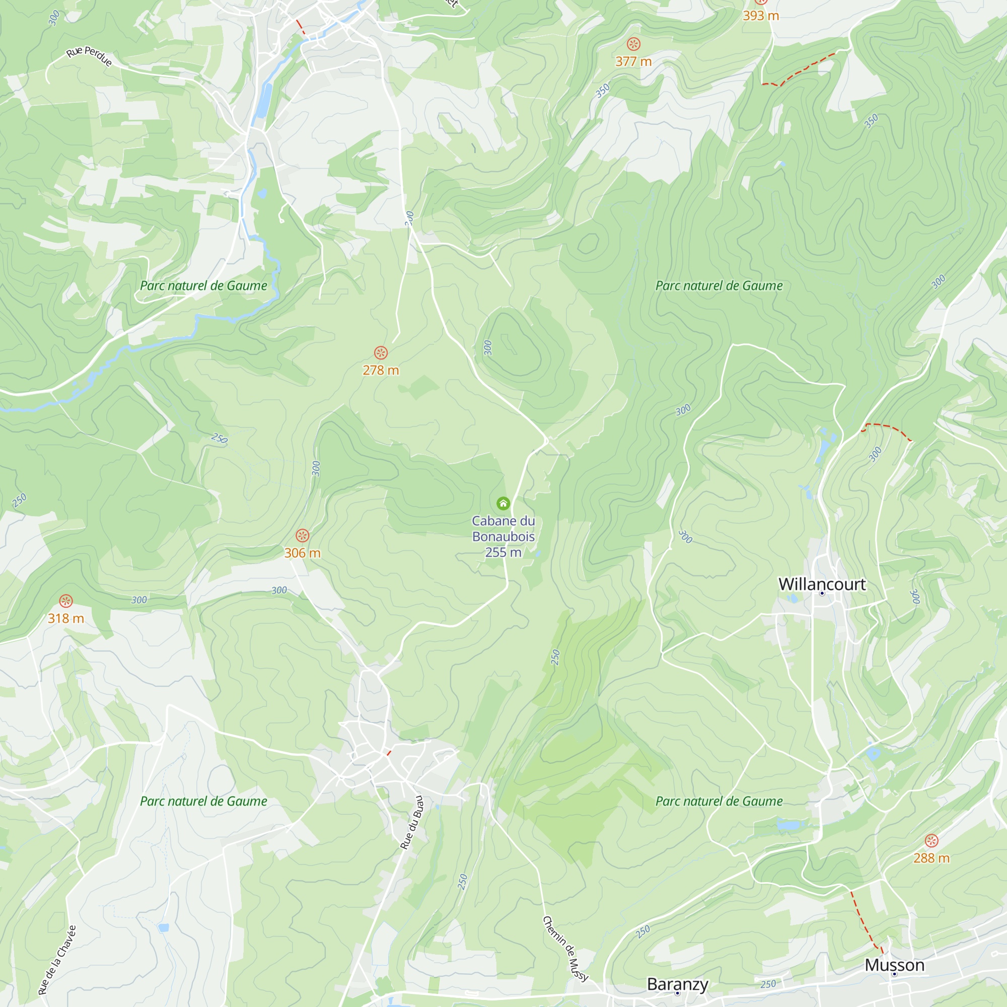 Cabane du Bonaubois map