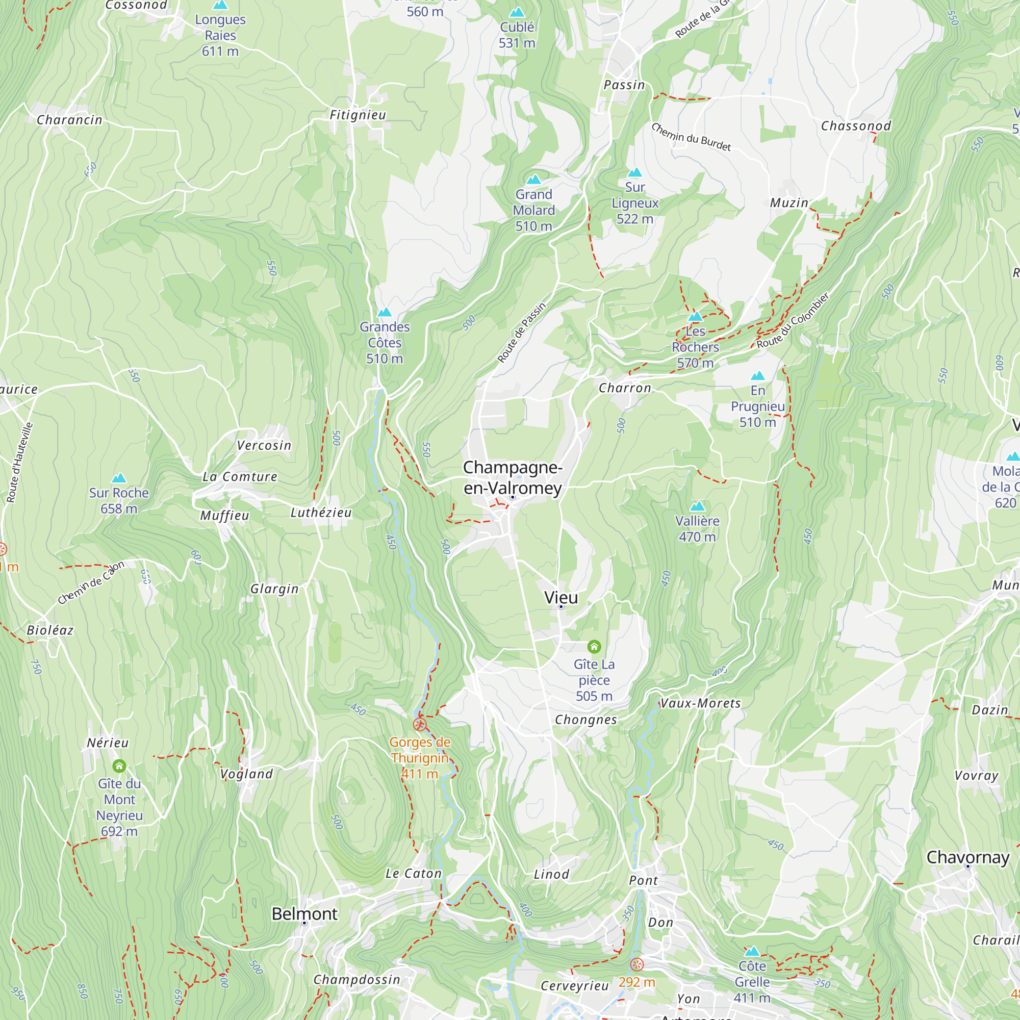 Bureau d'information touristique Champagne en Valromey map