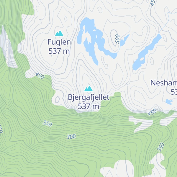 Map of Bjergafjellet