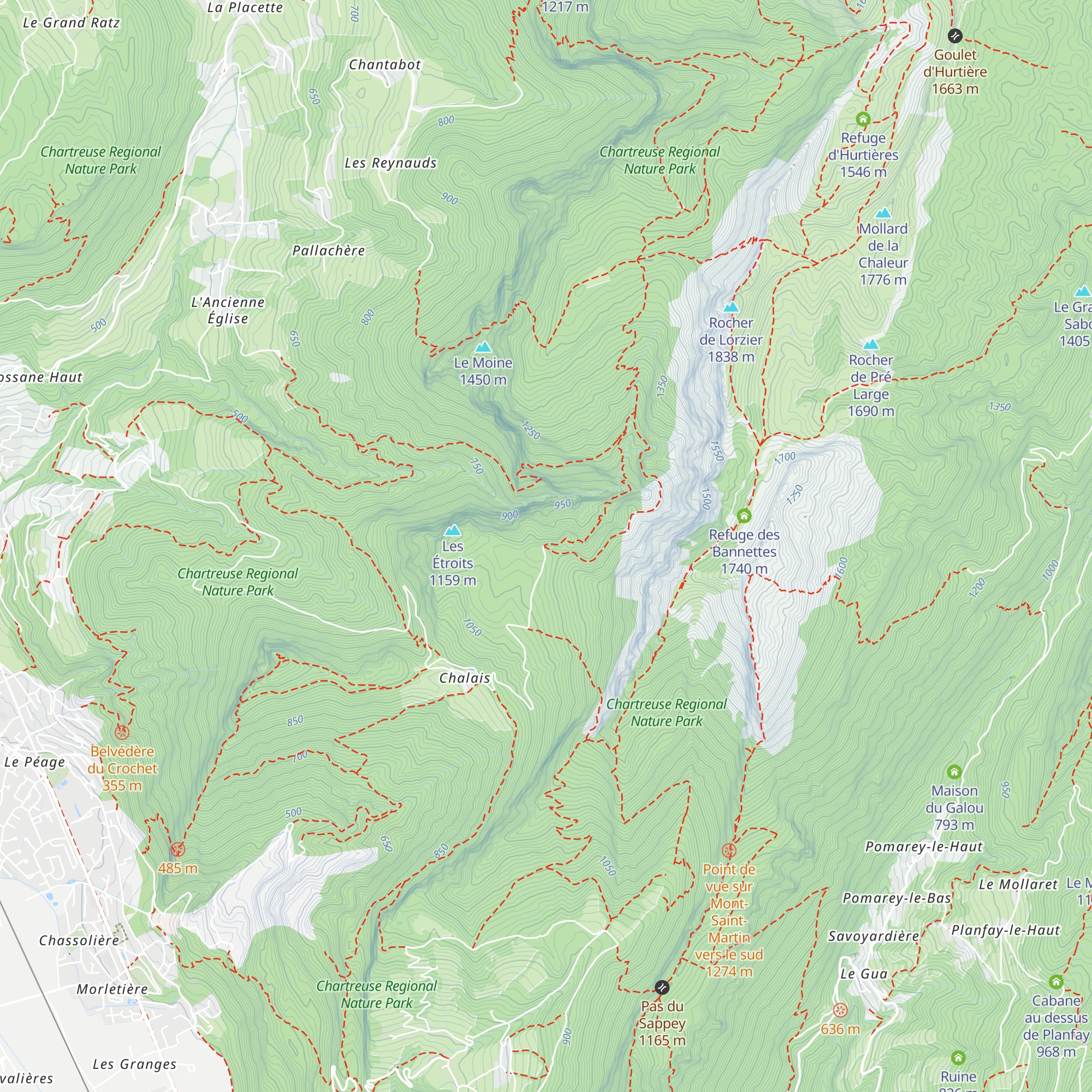 Cabane de la Roize map