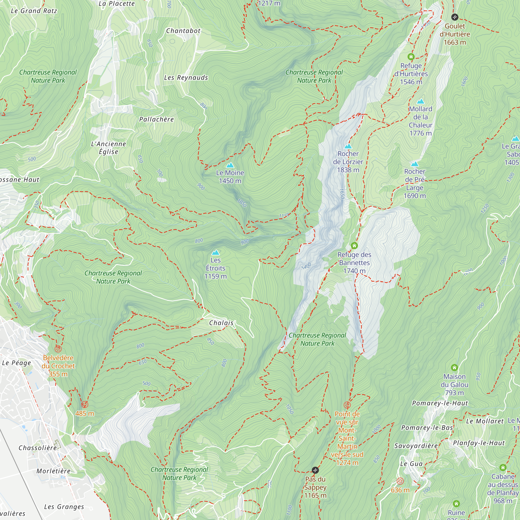 Cabane de la Roize map