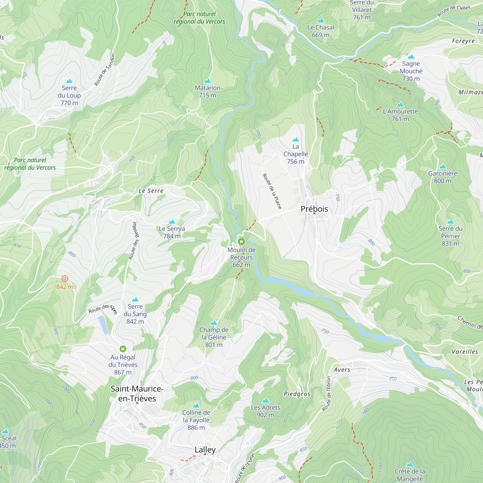 Moulin de Recours map