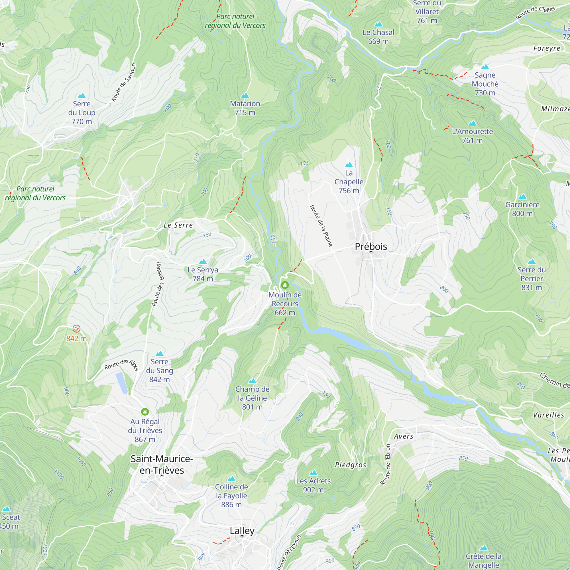 Moulin de Recours map