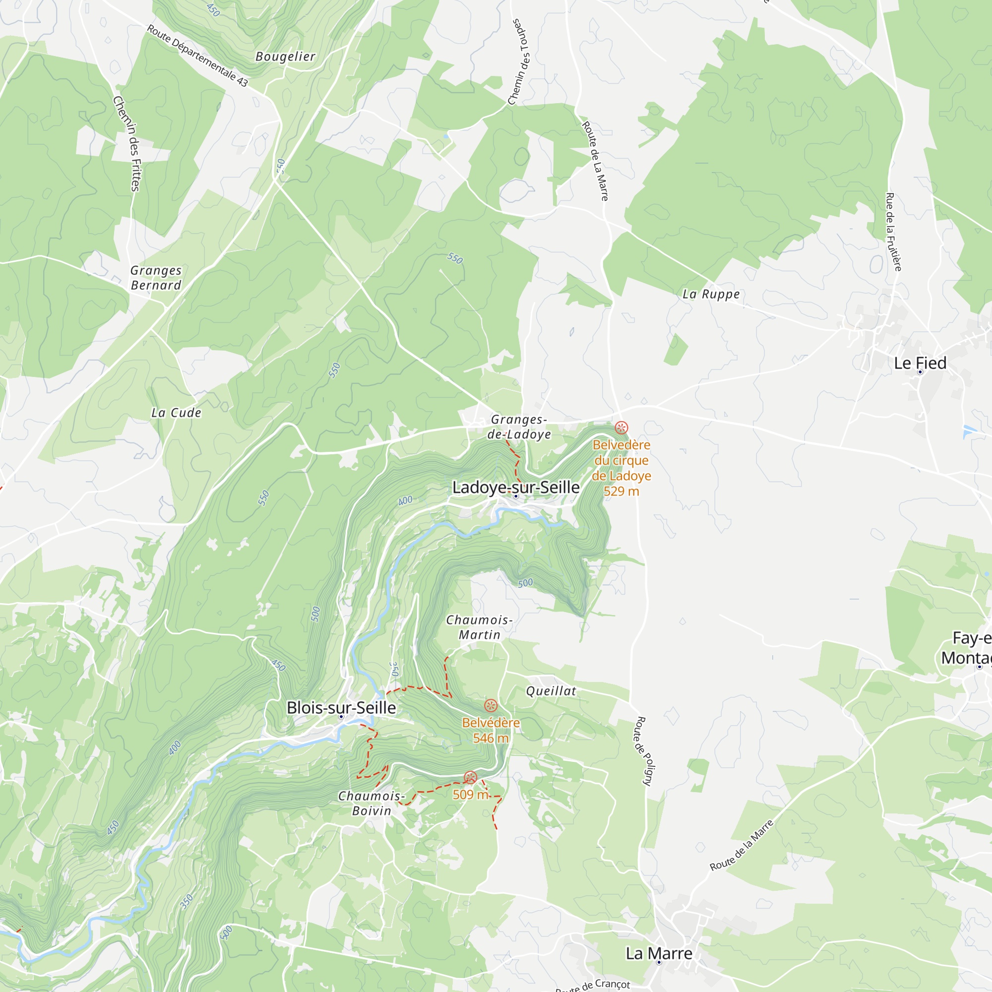 Gîte des reculées map
