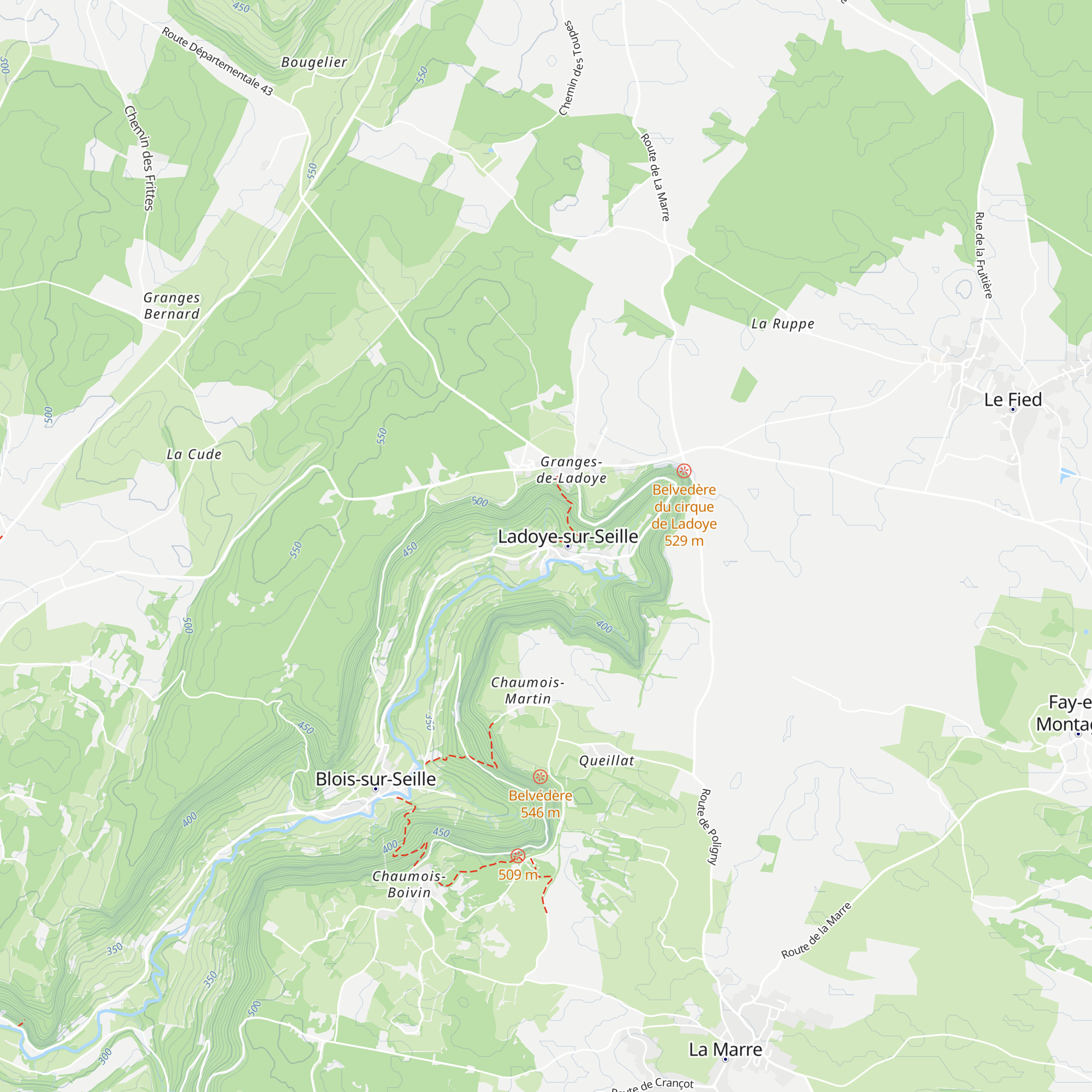 Gîte des reculées map