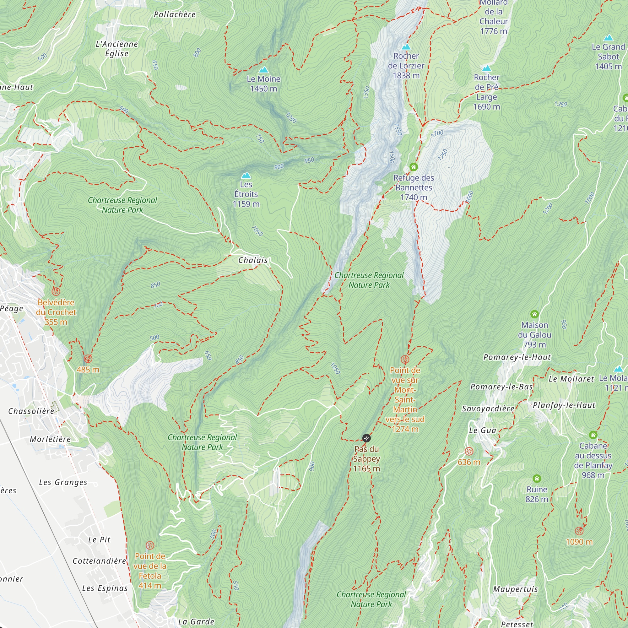 Cabane de l'Echaillon map
